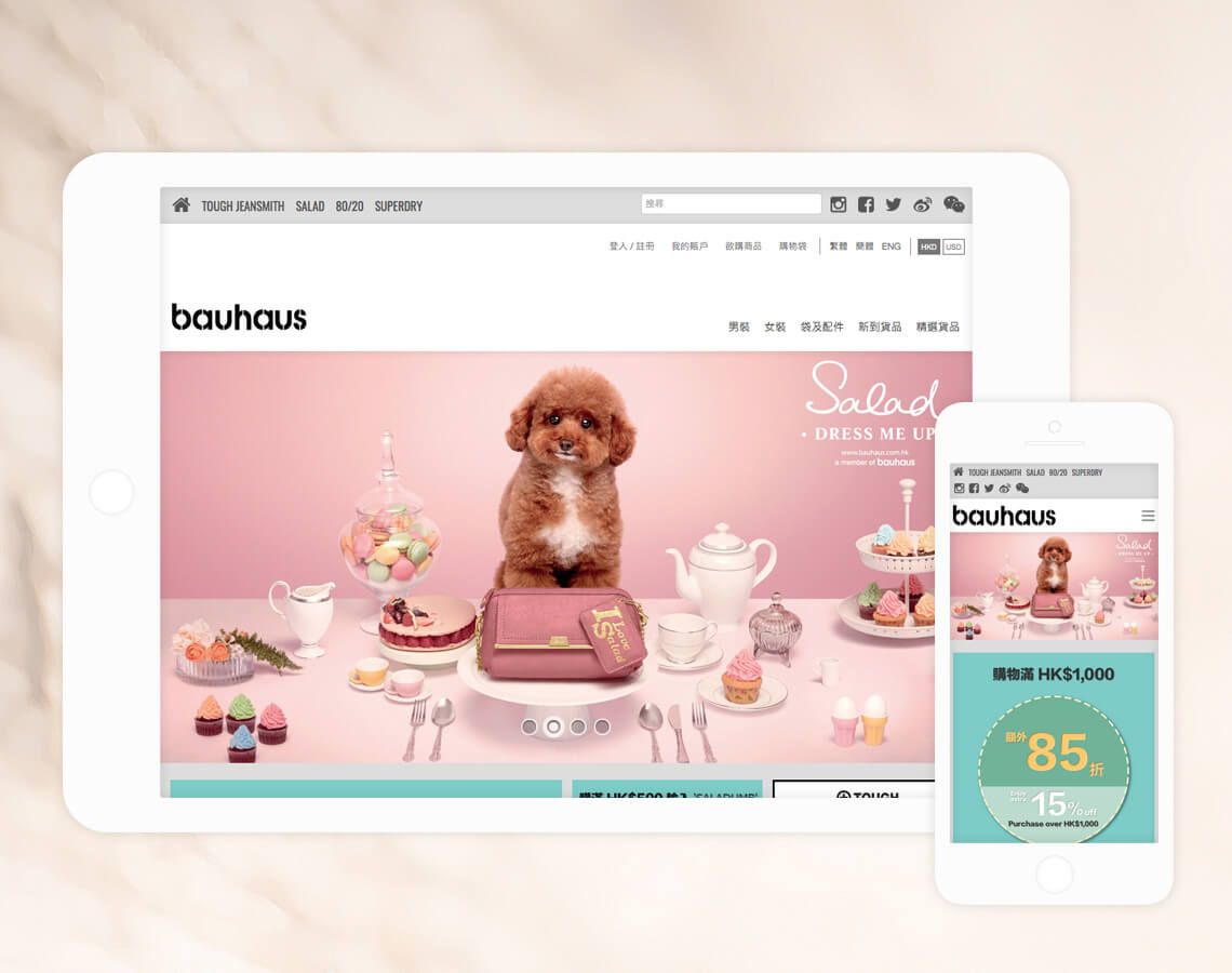 Bauhaus International (Holdings) Ltd. Website in tablet and mobile